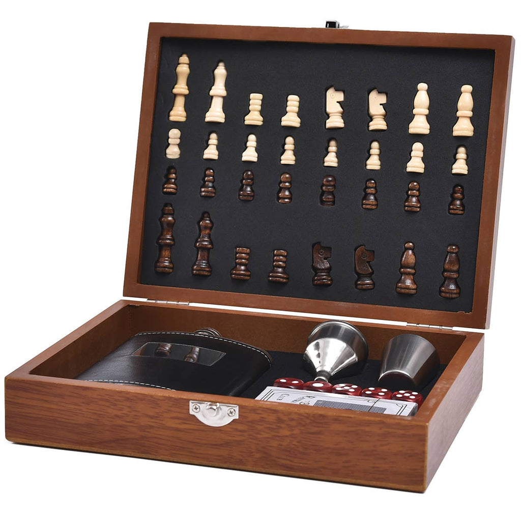 Personalized Game Night | Chess Flask Gift Set