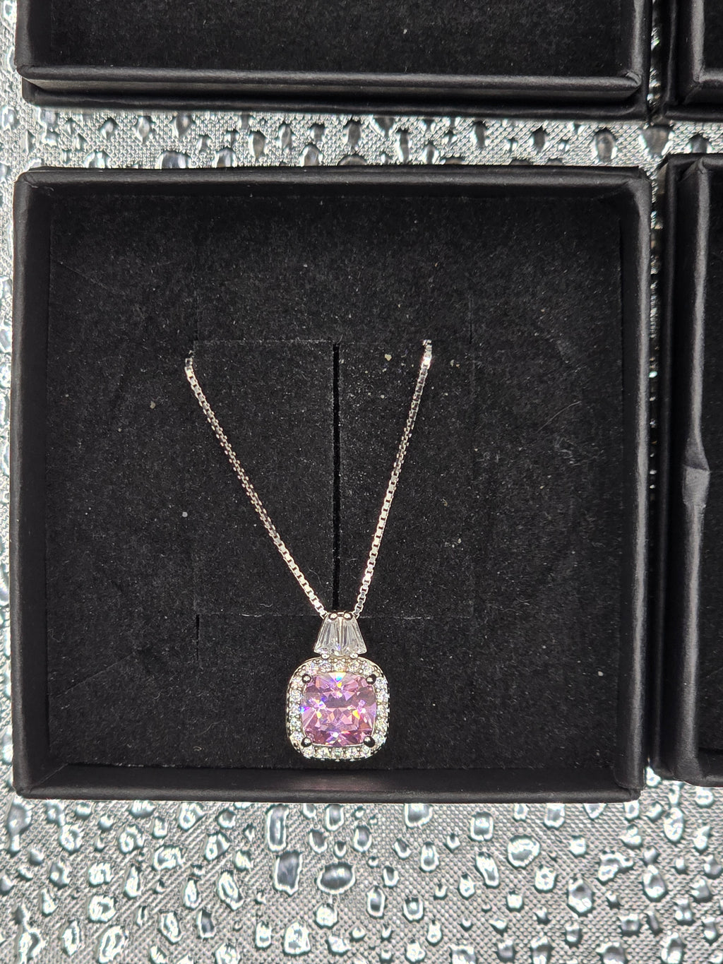 Bridesmaid Proposal Gift Box – Sterling Silver Necklace & Earring Set, Engraved Name on Lid