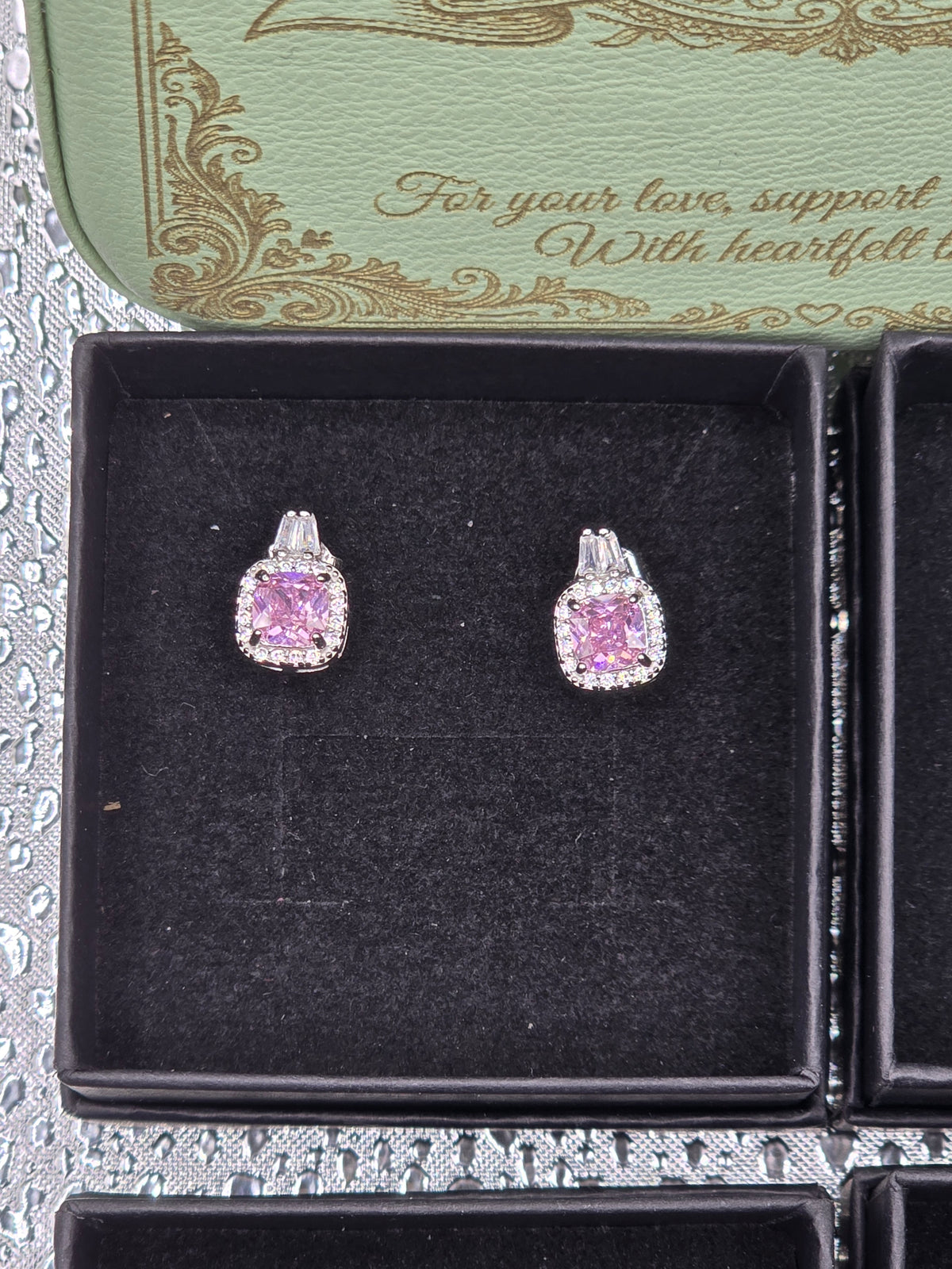 Bridesmaid Proposal Gift Box – Sterling Silver Necklace & Earring Set, Engraved Name on Lid