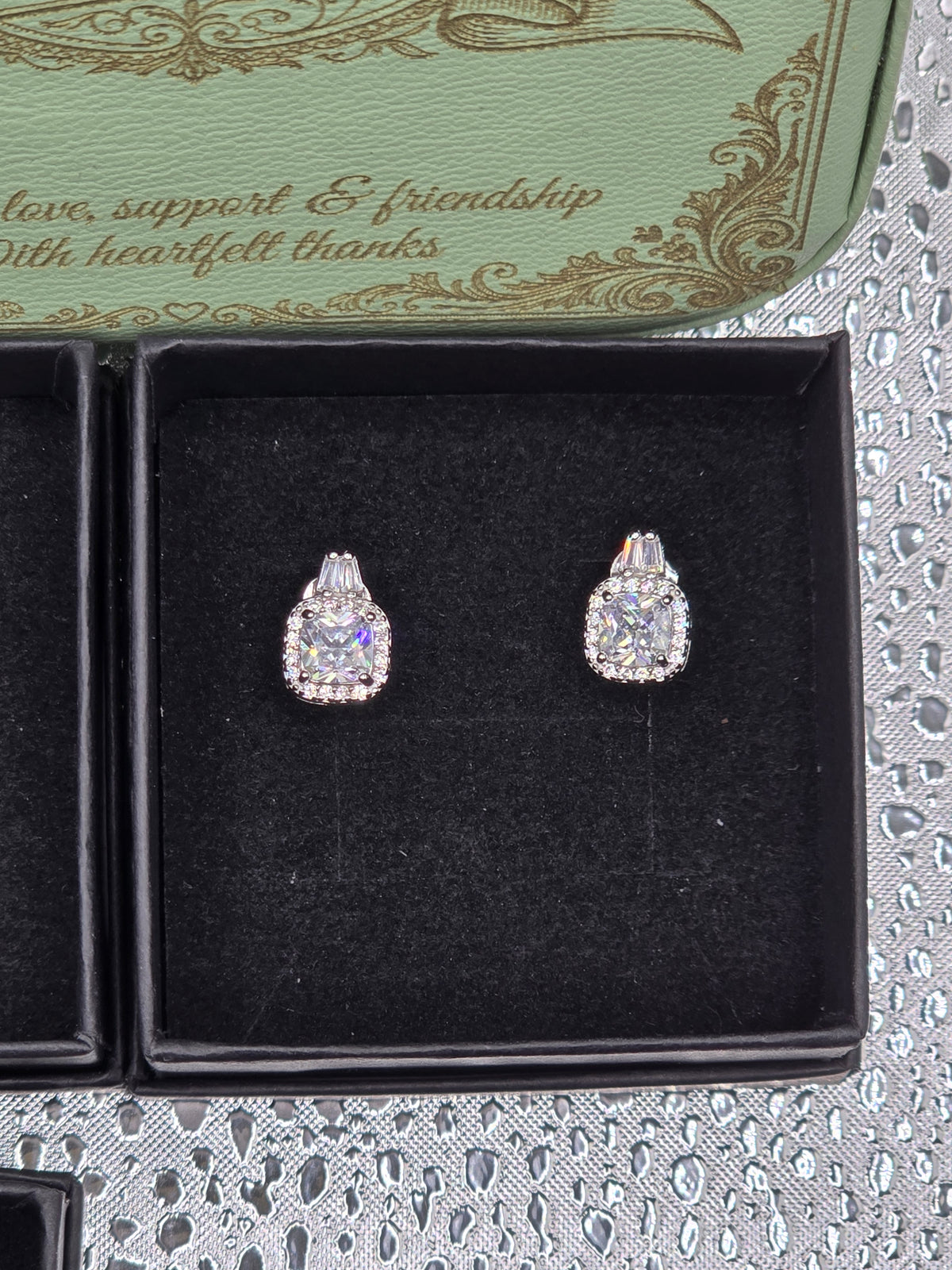 Bridesmaid Proposal Gift Box – Sterling Silver Necklace & Earring Set, Engraved Name on Lid