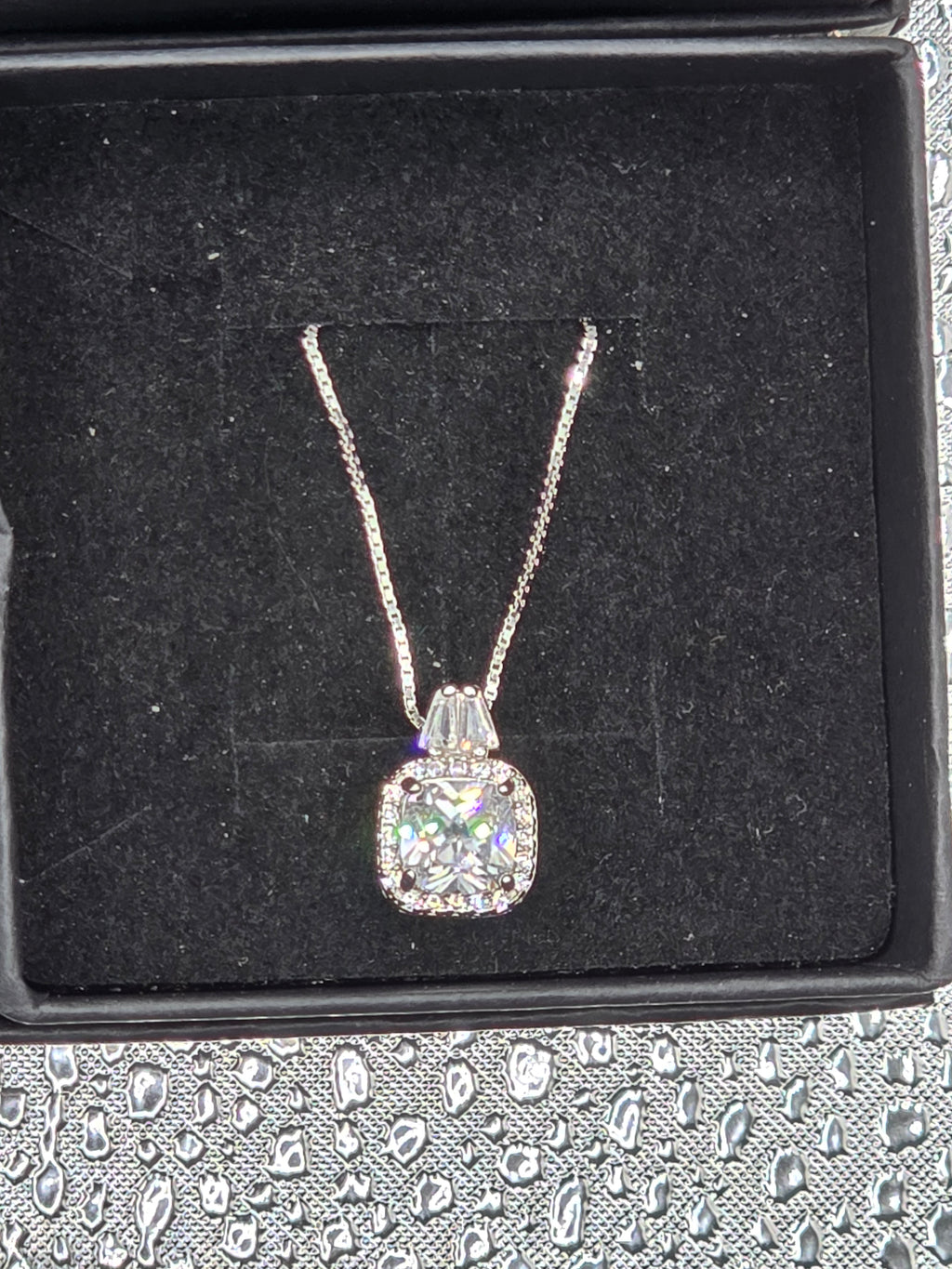 Bridesmaid Proposal Gift Box – Sterling Silver Necklace & Earring Set, Engraved Name on Lid