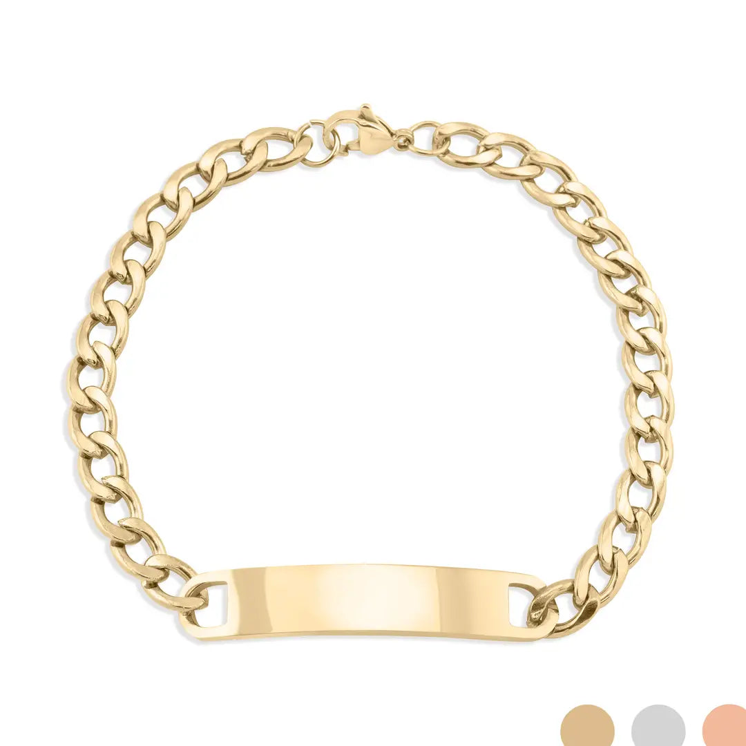 Personalized Stainless Steel Cuban Link ID Bracelet