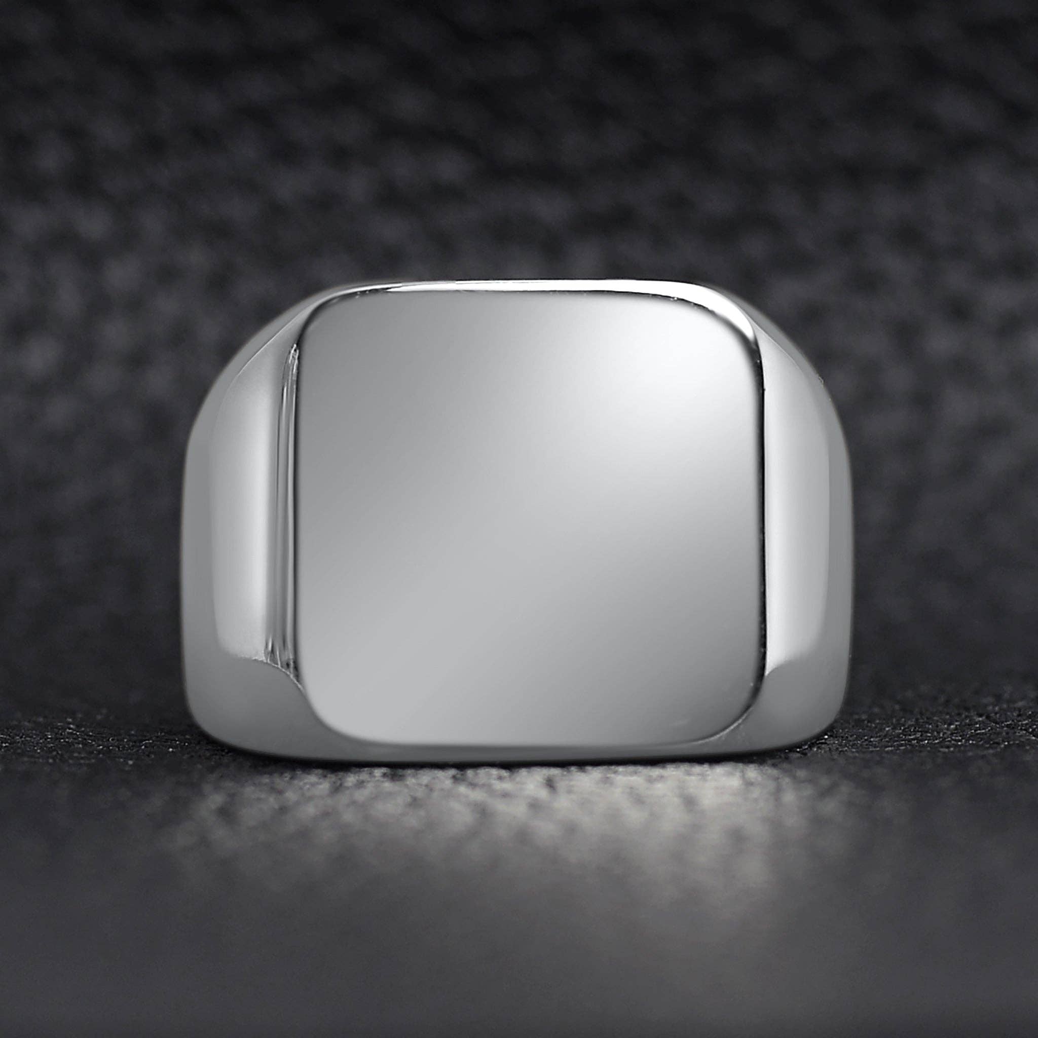 Custom Engraved Stainless Steel Signet Ring
