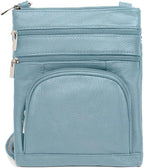 Genuine Leather Square Flat RFID Crossbody Bag (Predesigned- Just add your name)