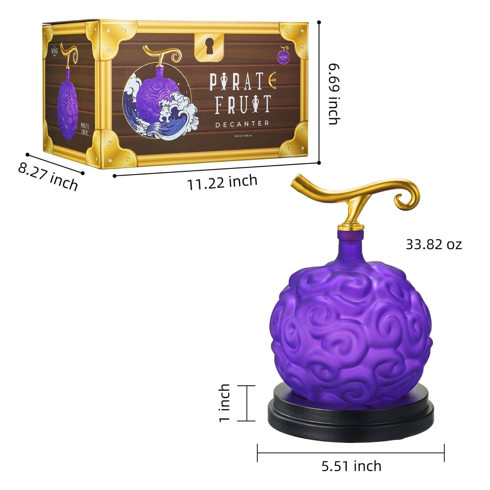 Devil Fruit Whiskey & Wine Decanter, 34 OZ