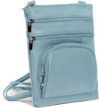 Genuine Leather Square Flat RFID Crossbody Bag (Predesigned- Just add your name)
