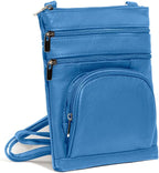 Genuine Leather Square Flat RFID Crossbody Bag (Predesigned- Just add your name)