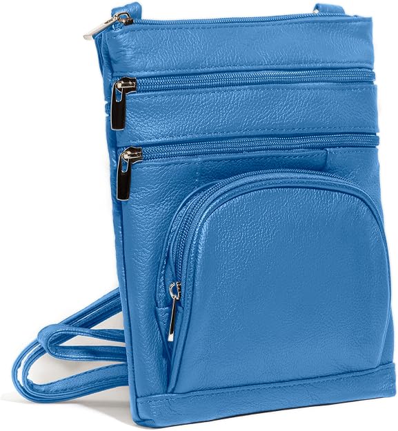 Genuine Leather Square Flat RFID Crossbody Bag (Predesigned- Just add your name)