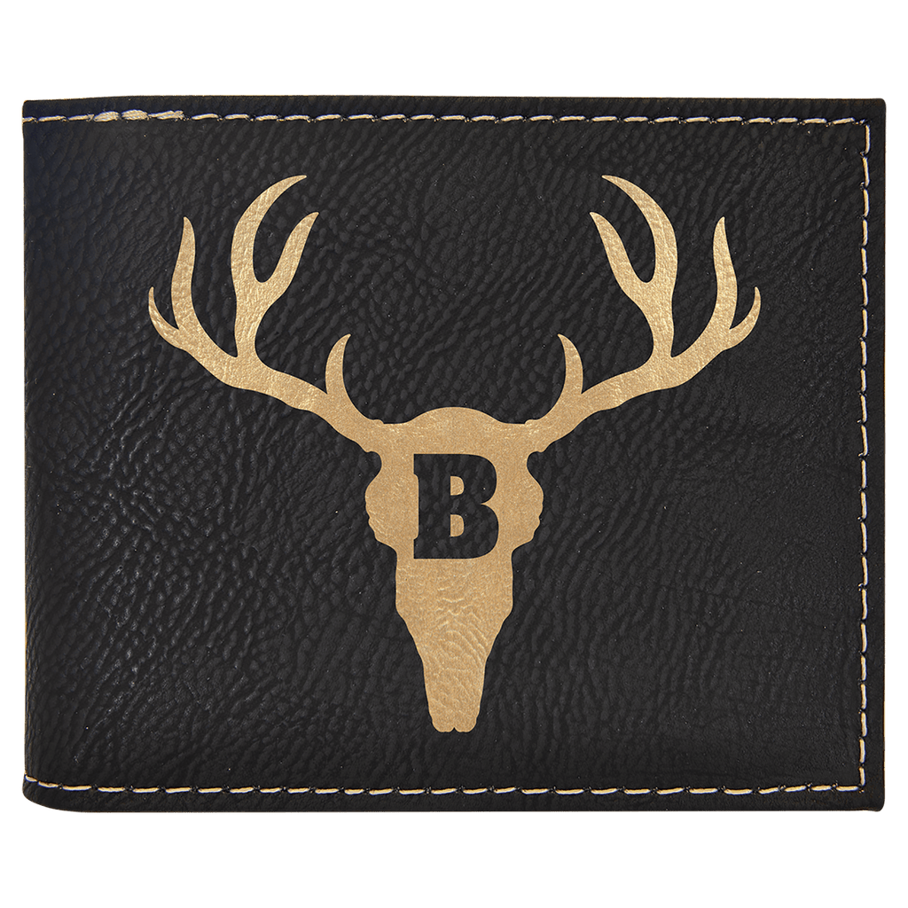 Personalized Leather Bifold / trifold Wallet w/ ID insert RFID