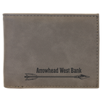 Leather Bifold / trifold Wallet w/ ID insert RFID (Predesigned- Add a name)