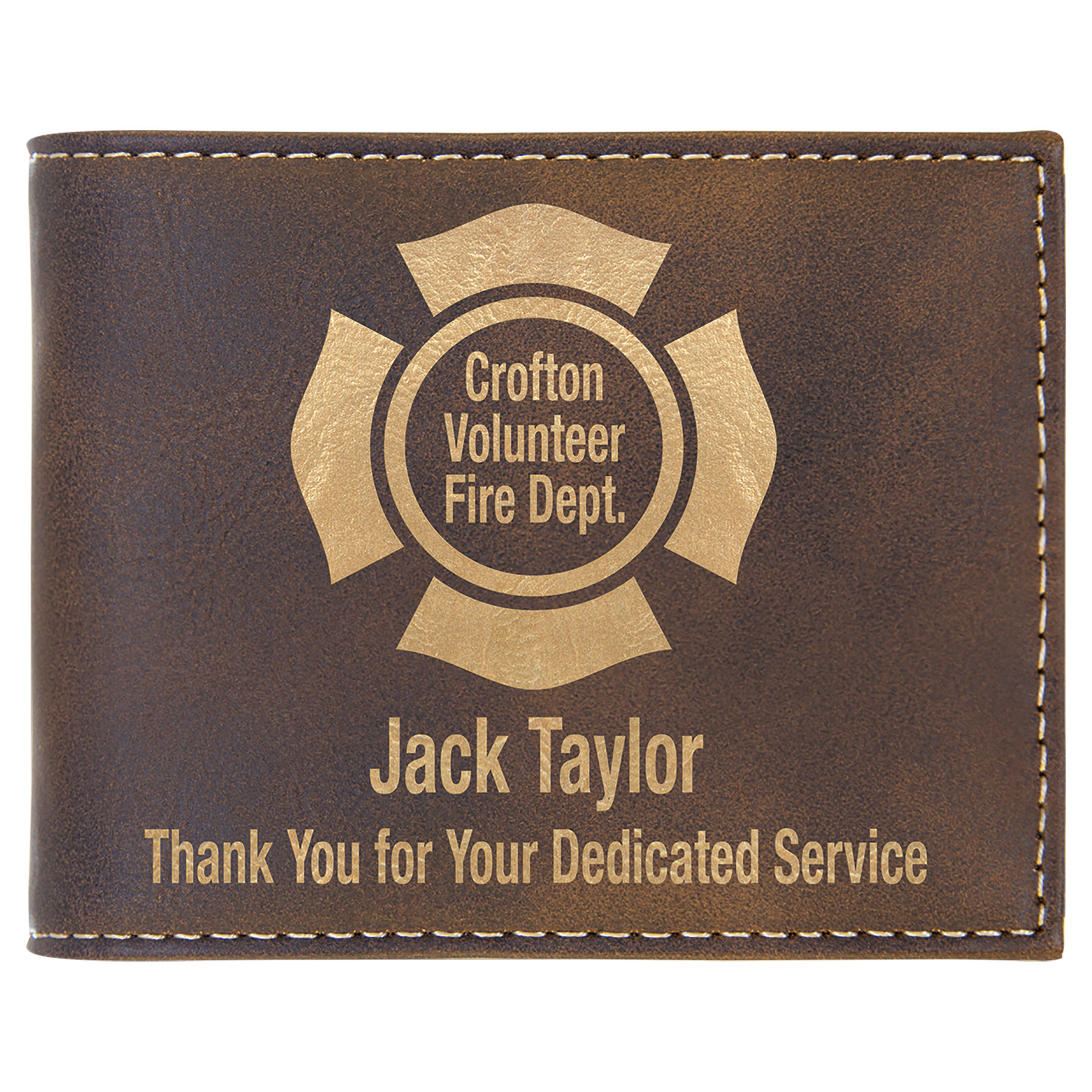 Personalized Leather Bifold / trifold Wallet w/ ID insert RFID