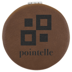 Personalized Compact Mirror – Custom Engraved Leatherette Pocket Mirror with Monogram, Name, or Logo