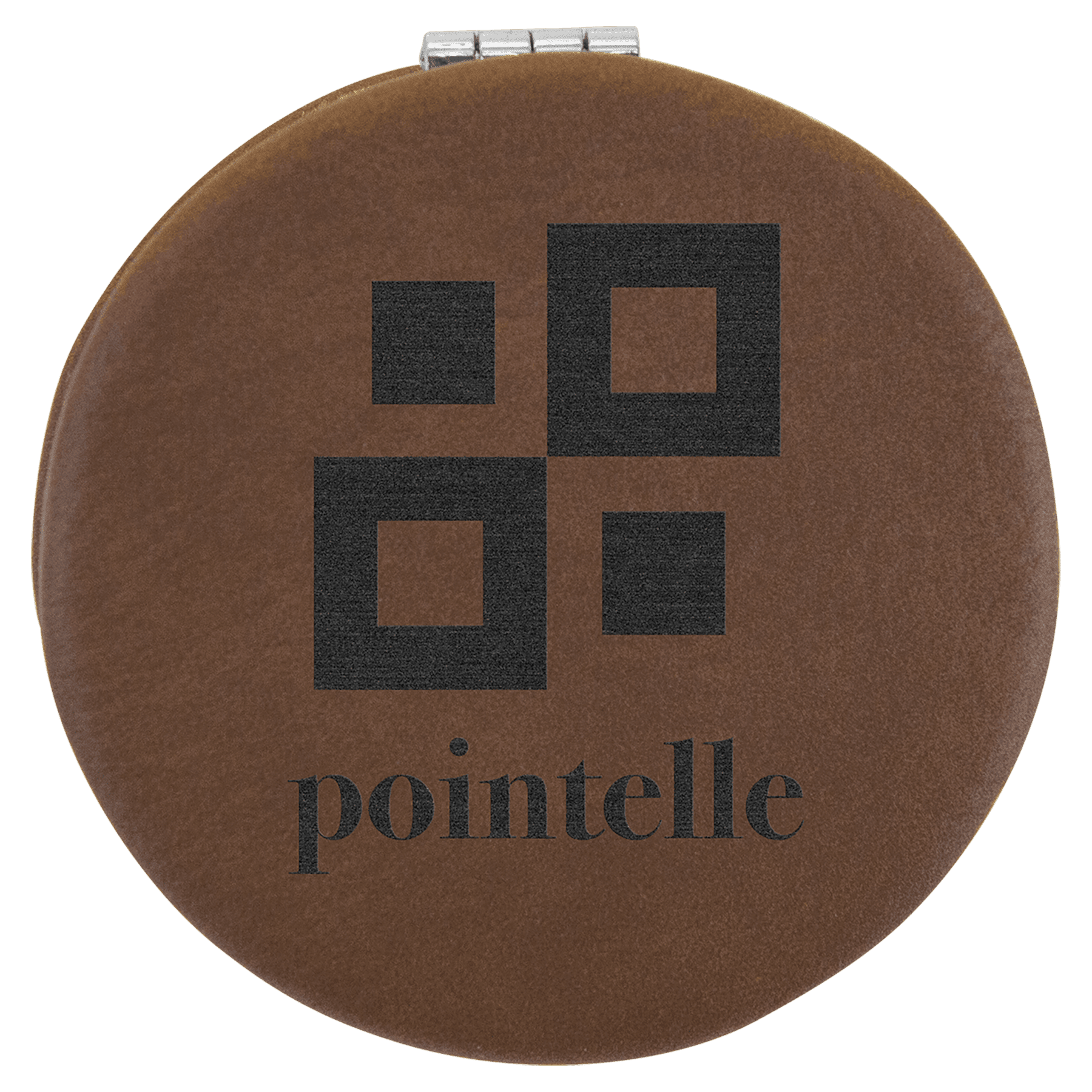 Personalized Compact Mirror – Custom Engraved Leatherette Pocket Mirror with Monogram, Name, or Logo