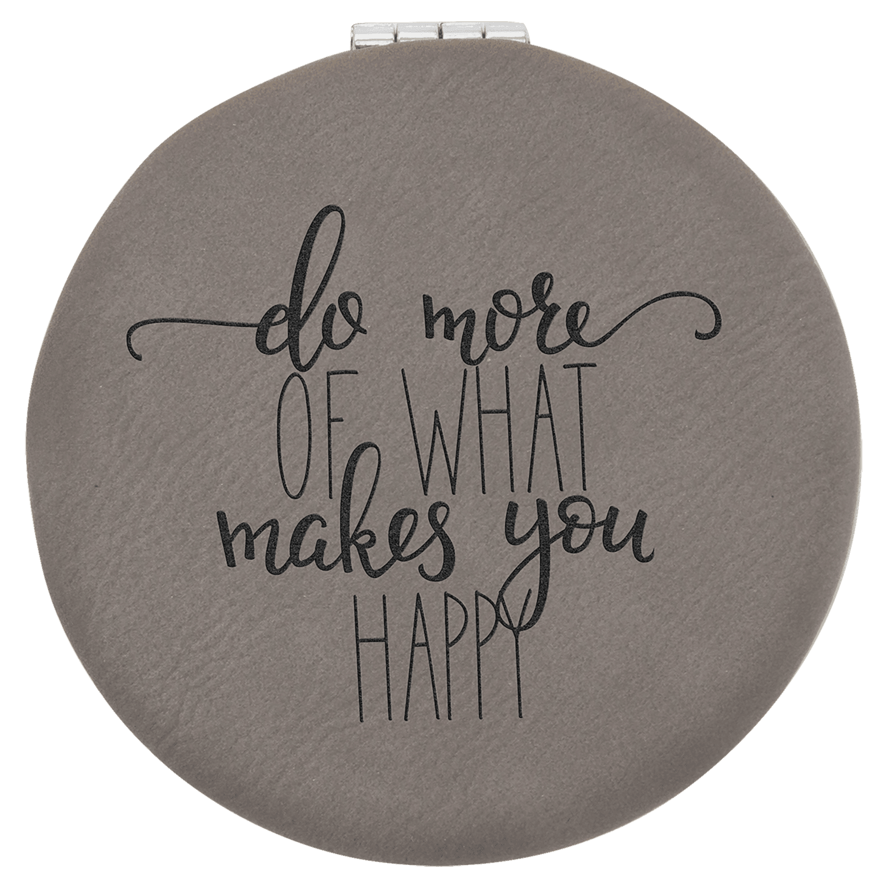 Personalized Compact Mirror – Custom Engraved Leatherette Pocket Mirror with Monogram, Name, or Logo