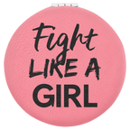 Personalized Compact Mirror – Custom Engraved Leatherette Pocket Mirror with Monogram, Name, or Logo