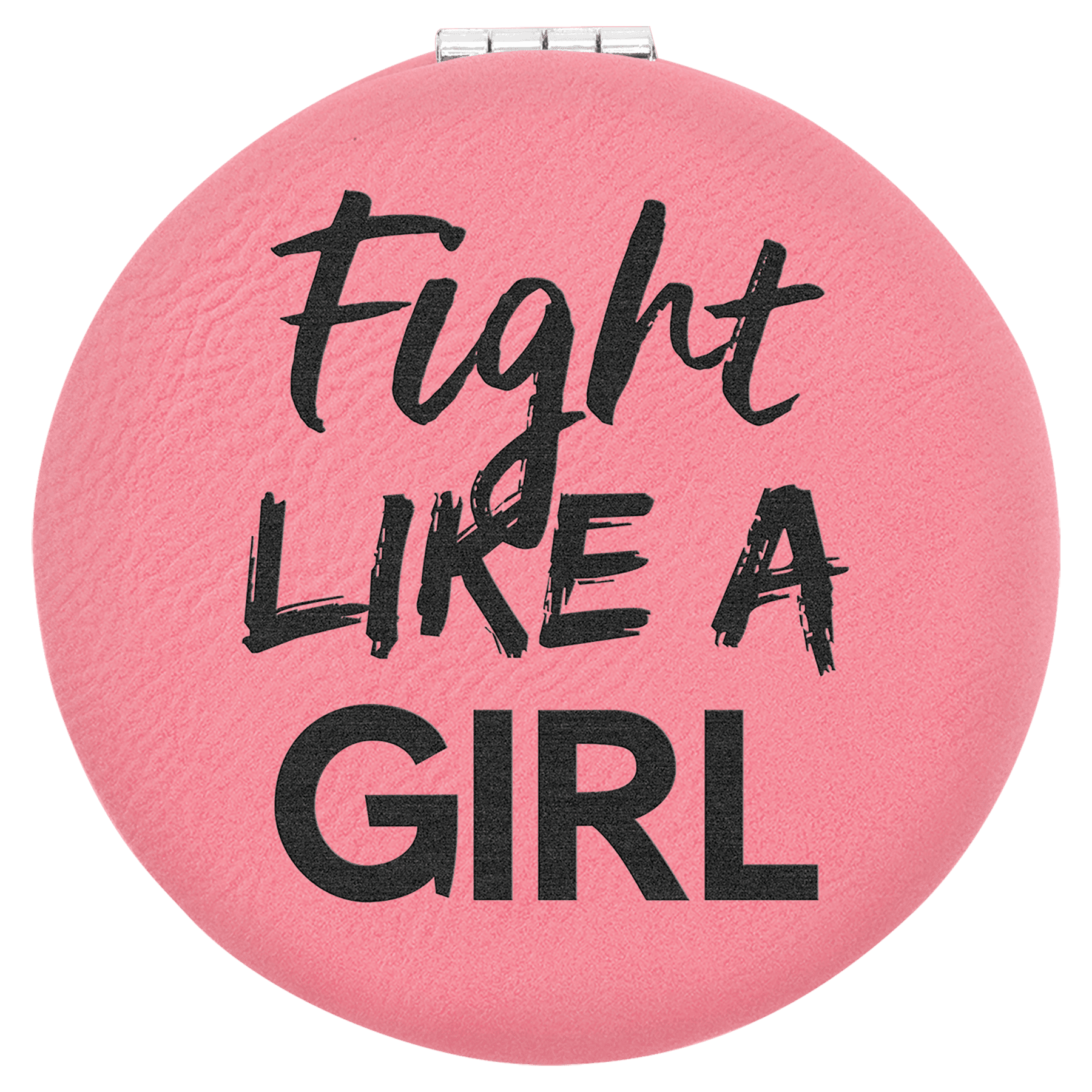 Personalized Compact Mirror – Custom Engraved Leatherette Pocket Mirror with Monogram, Name, or Logo