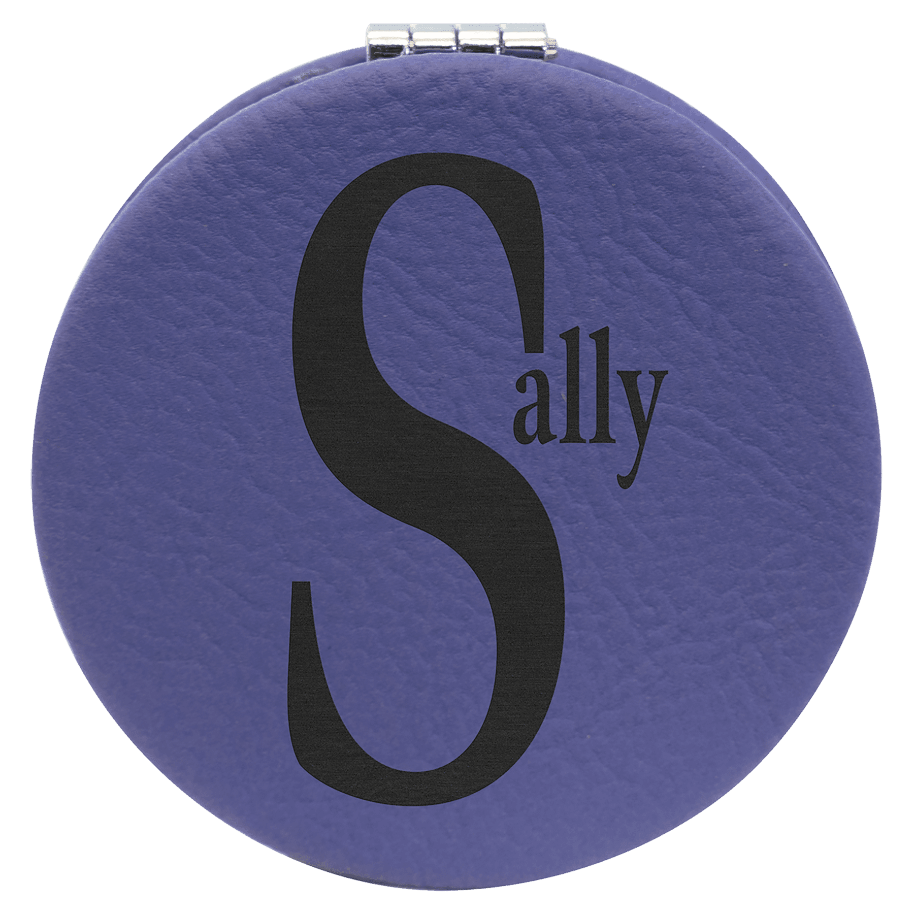 Personalized Compact Mirror – Custom Engraved Leatherette Pocket Mirror with Monogram, Name, or Logo