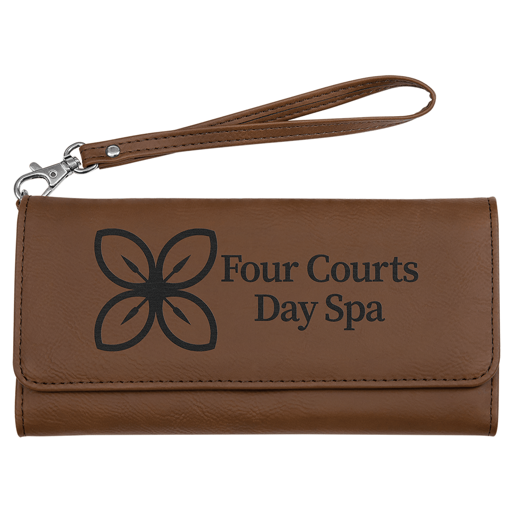 Leather Wristlet Wallet- Women's Clutch Wallet with Wrist Strap