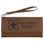 Leather Wristlet Wallet- Women's Clutch Wallet with Wrist Strap
