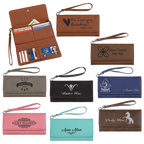 Leather Wristlet Wallet- Women's Clutch Wallet with Wrist Strap