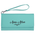 Leather Wristlet Wallet- Women's Clutch Wallet with Wrist Strap