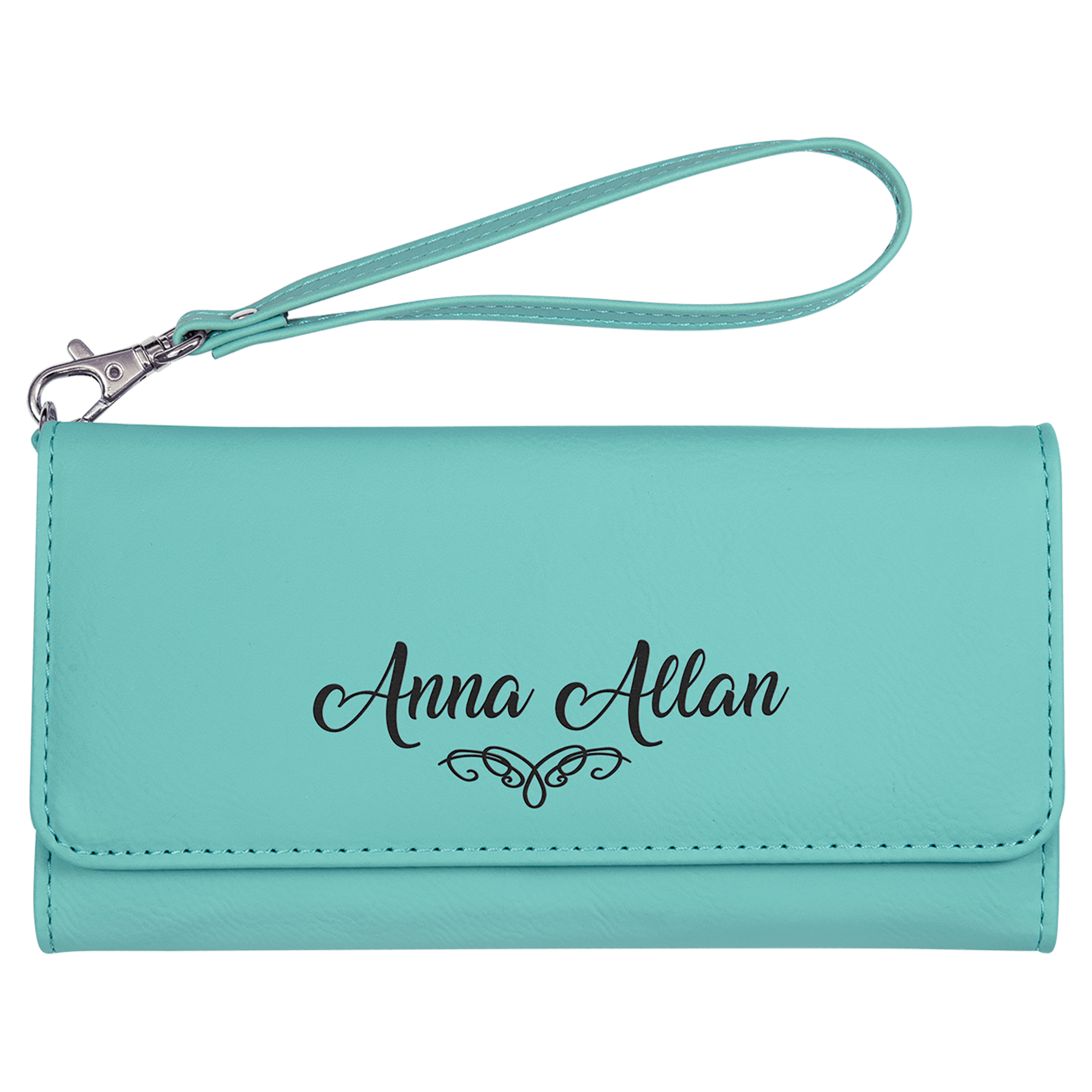 Leather Wristlet Wallet- Women's Clutch Wallet with Wrist Strap