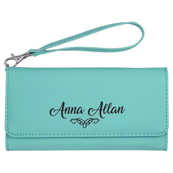 Personalized Leather Wristlet Wallet – Women's Clutch