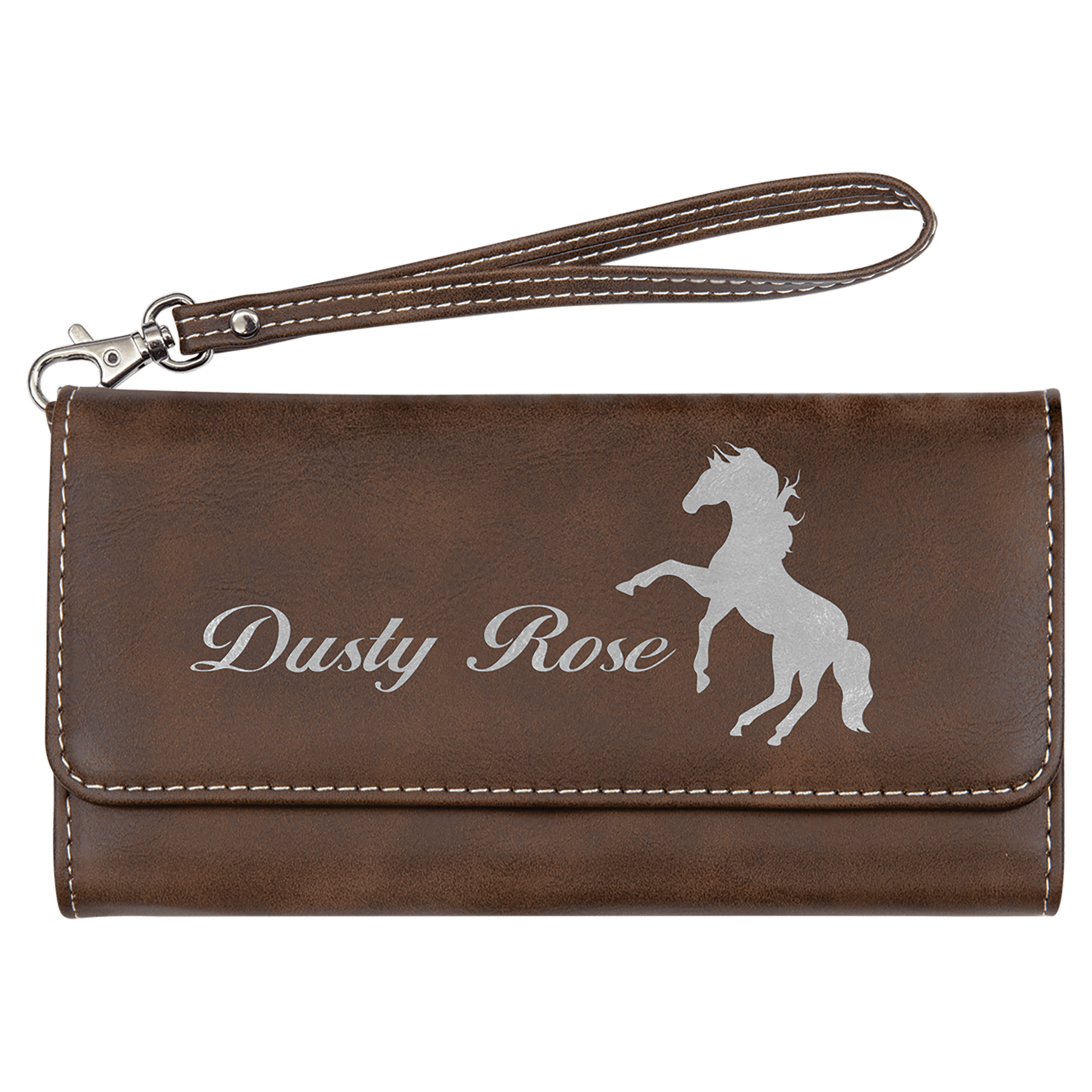 Leather Wristlet Wallet- Women's Clutch Wallet with Wrist Strap