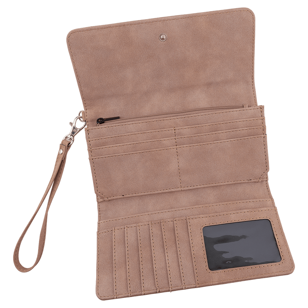 Leather Wristlet Wallet- Women's Clutch Wallet with Wrist Strap