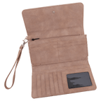 Leather Wristlet Wallet- Women's Clutch Wallet with Wrist Strap
