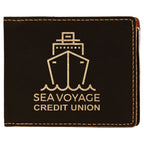 Leather Bifold / trifold Wallet w/ ID insert RFID (Predesigned- Add a name)