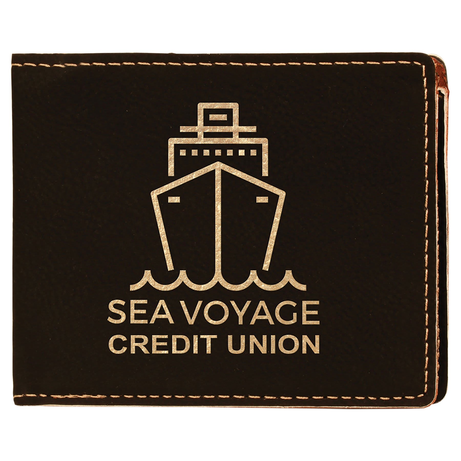 Personalized Leather Bifold / trifold Wallet w/ ID insert RFID
