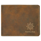 Leather Bifold / trifold Wallet w/ ID insert RFID (Predesigned- Add a name)