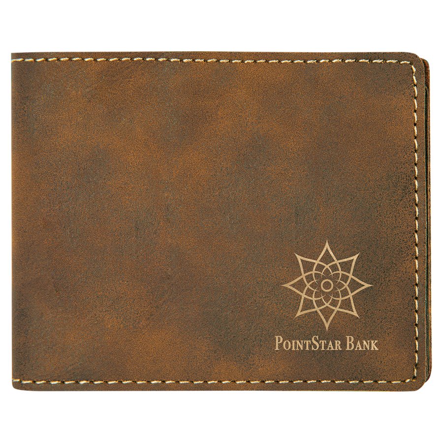 Personalized Leather Bifold / trifold Wallet w/ ID insert RFID