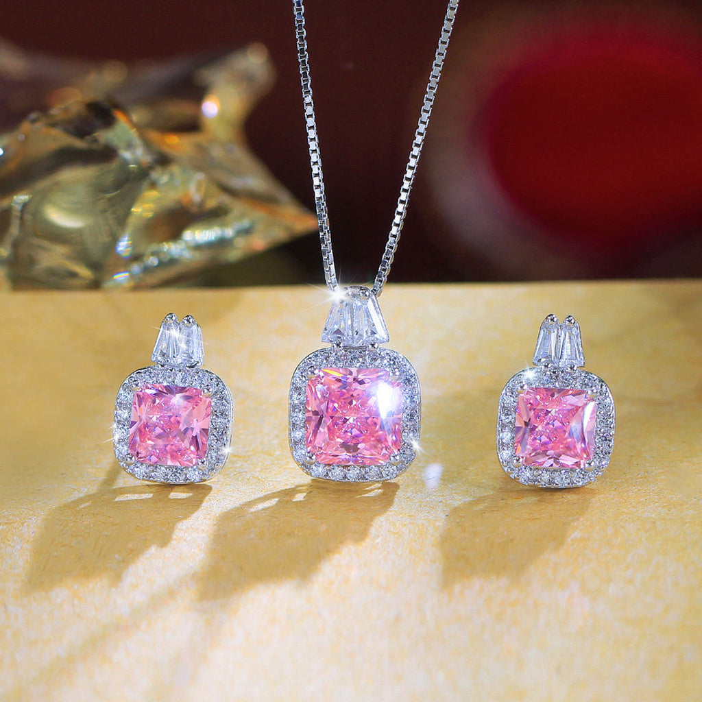 Bridesmaid Proposal Gift Box – Sterling Silver Necklace & Earring Set, Engraved Name on Lid