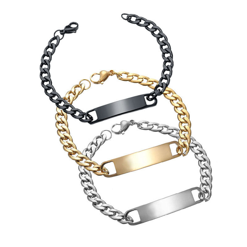Personalized Stainless Steel Cuban Link ID Bracelet