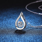 VVS1 moissanite water-drop necklace in 925 sterling silver