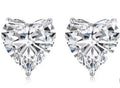 Heart-cut moissanite stud earrings in 925 sterling silver