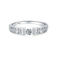 Cubic zirconia solitaire ring in 925 sterling silver