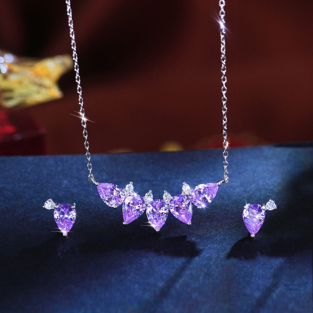 Bridesmaid Proposal Gift Box – Sterling Silver Necklace & Earring Set, Engraved Name on Lid