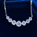 0.5ct round moissanite solitaire pendant necklace in sterling silver