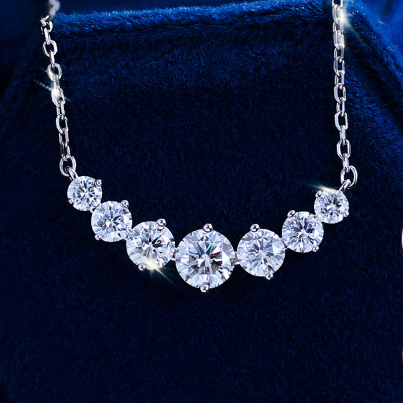 0.5ct round moissanite solitaire pendant necklace in sterling silver