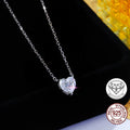 1.2ct heart moissanite pendant necklace in sterling silver