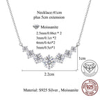 Single round moissanite pendant on a sterling silver chain