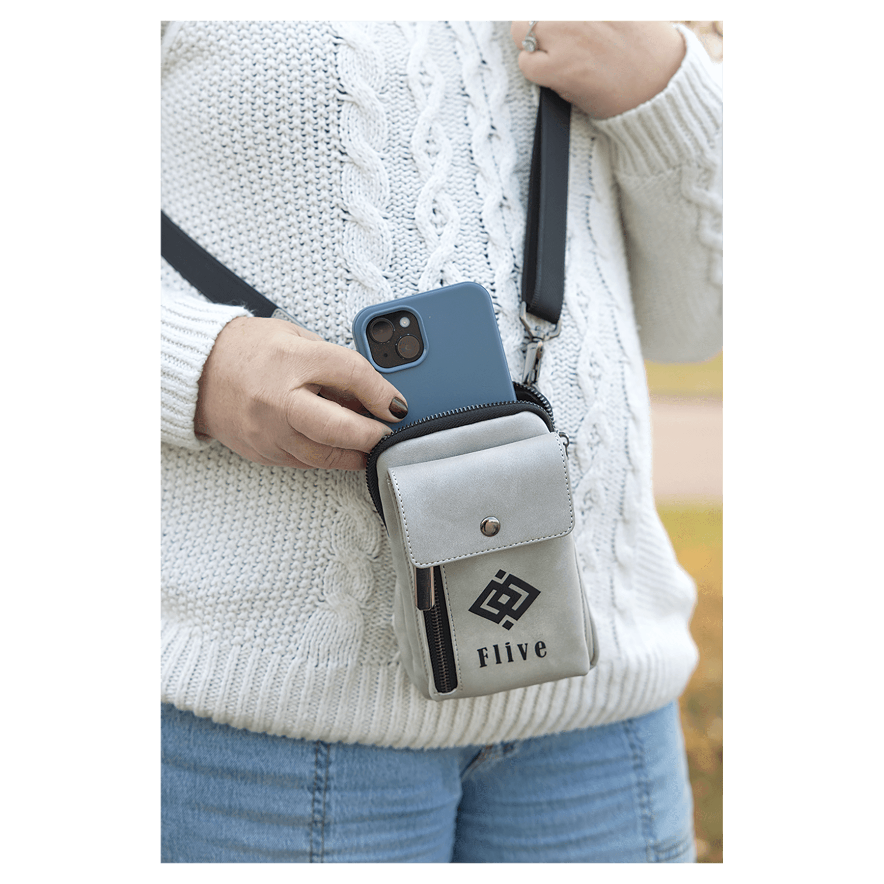 Vegan Leather Crossbody Bag RFID Protected