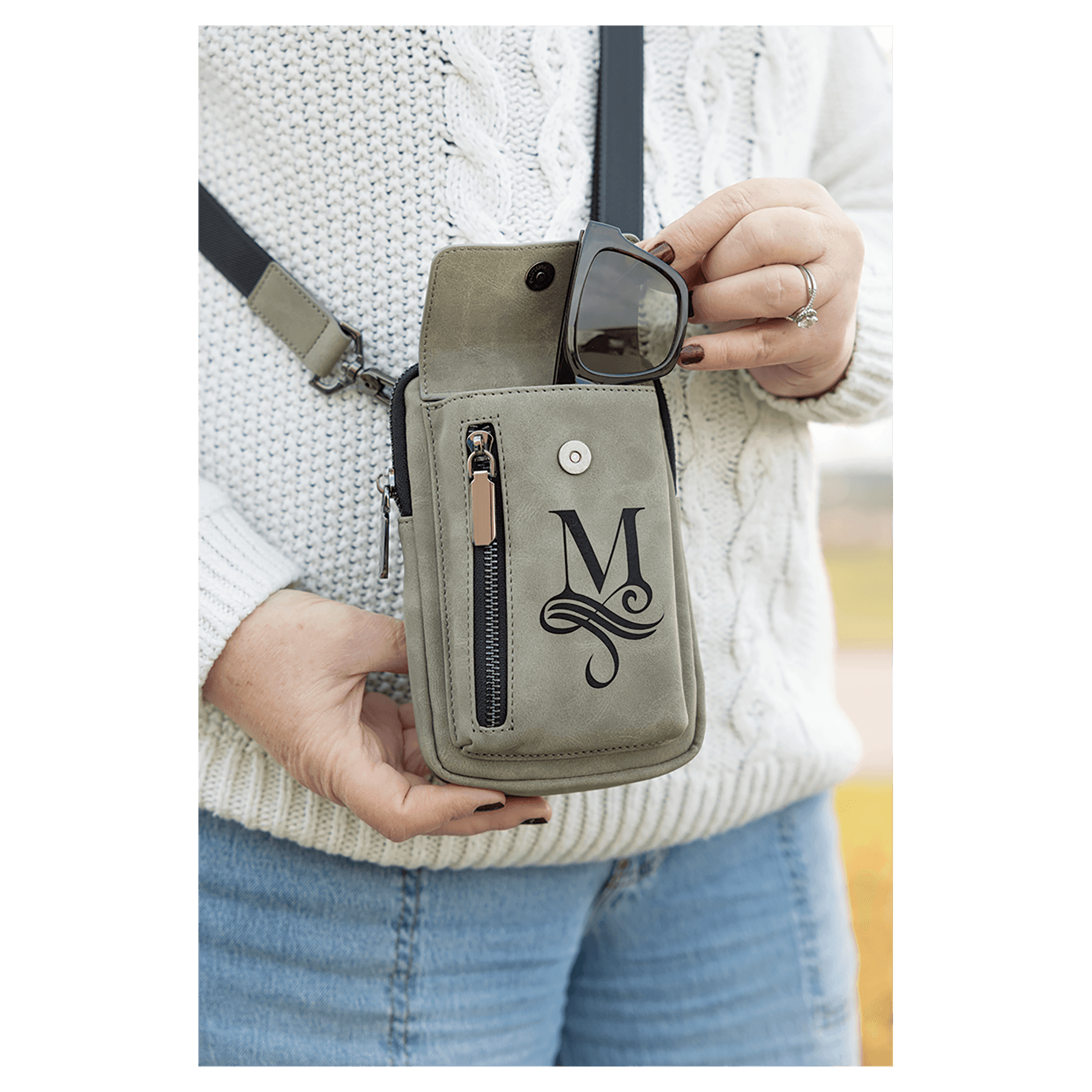 Vegan Leather Crossbody Bag RFID Protected