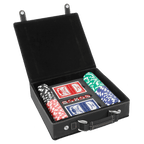 Personalized Leather Poker Chip Case Set – Custom Engraved Travel Poker Game Set with Cards & Dice