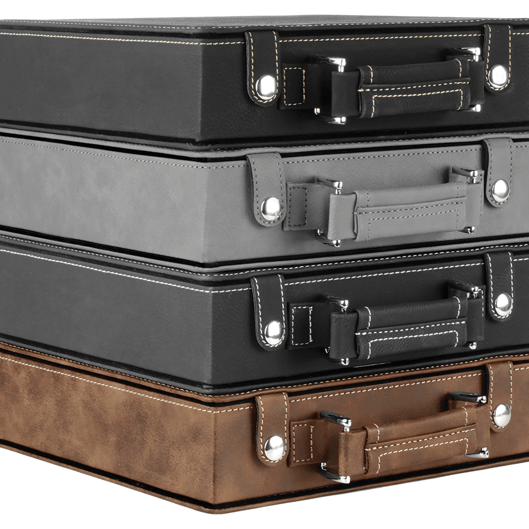 Personalized Leather Poker Chip Case Set – Custom Engraved Travel Poker Game Set with Cards & Dice