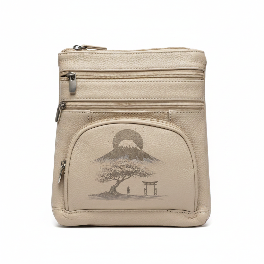 Engraved Leather Crossbody Bag