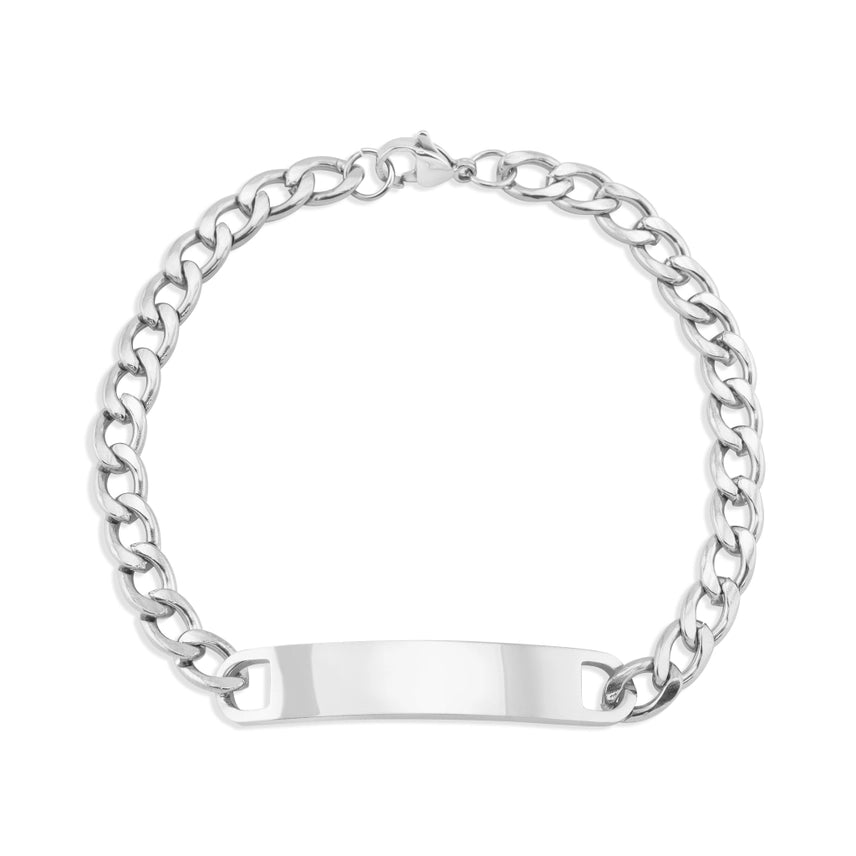 Personalized Stainless Steel Cuban Link ID Bracelet